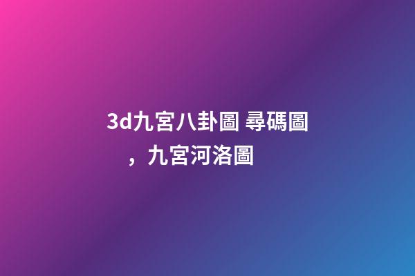 3d九宮八卦圖 尋碼圖，九宮河洛圖-第1張-觀點-玄機派